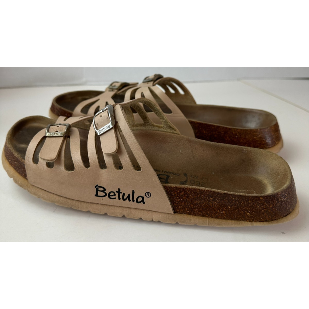 Birkenstock Betula Granada Slides Strappy Sandals Khaki Tan Peach US Size 9 - Picture 6 of 16